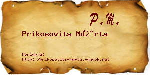 Prikosovits Márta névjegykártya